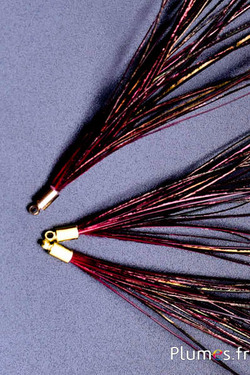 Ciondolo in filo di pavone - 15-28 cm - carminio-verde naturale